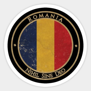 Vintage Romania Europe European EU Flag Sticker